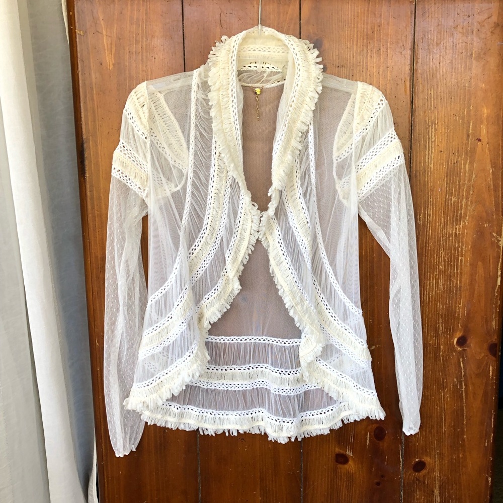 Lace Open Front Top